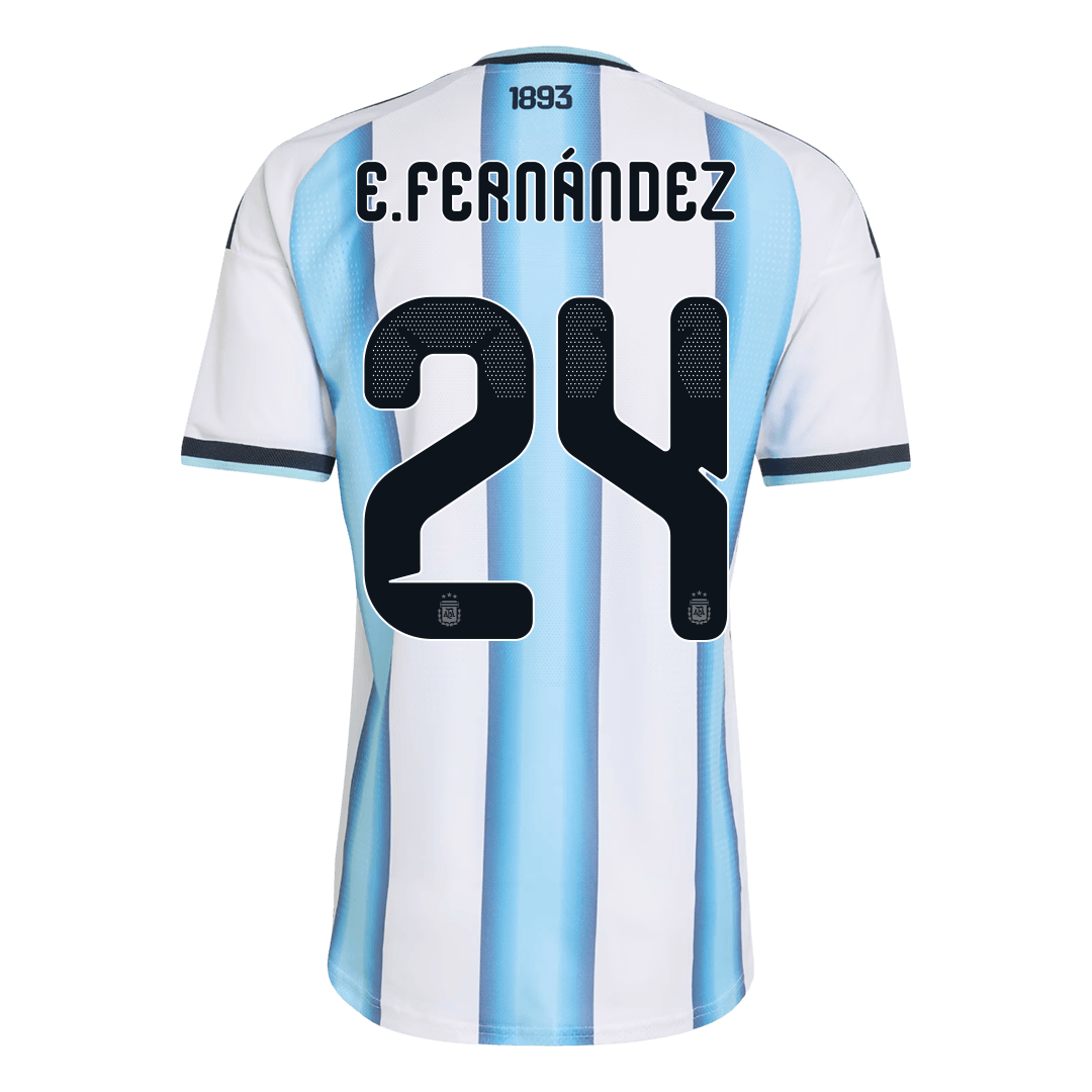 E. FERNÁNDEZ #24 Argentina Mens Home Soccer Jersey World Cup 2026 Blue&White - Player Version