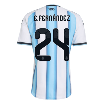 E. FERNÁNDEZ #24 Argentina Mens Home Soccer Jersey World Cup 2026 Blue&White - Player Version
