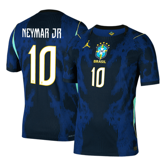 NEYMAR JR #10 Brazil Mens Away Soccer Jersey World Cup 2026 Navy - Player Version