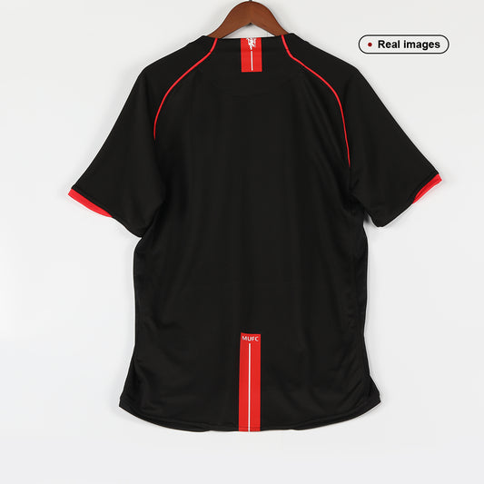 Retro Manchester United Mens Away Soccer Jersey 2007/08 Black