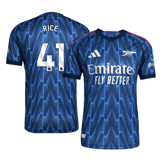 RICE #41 Arsenal Mens Away Soccer Jersey 2025/26 Blue - Player Version