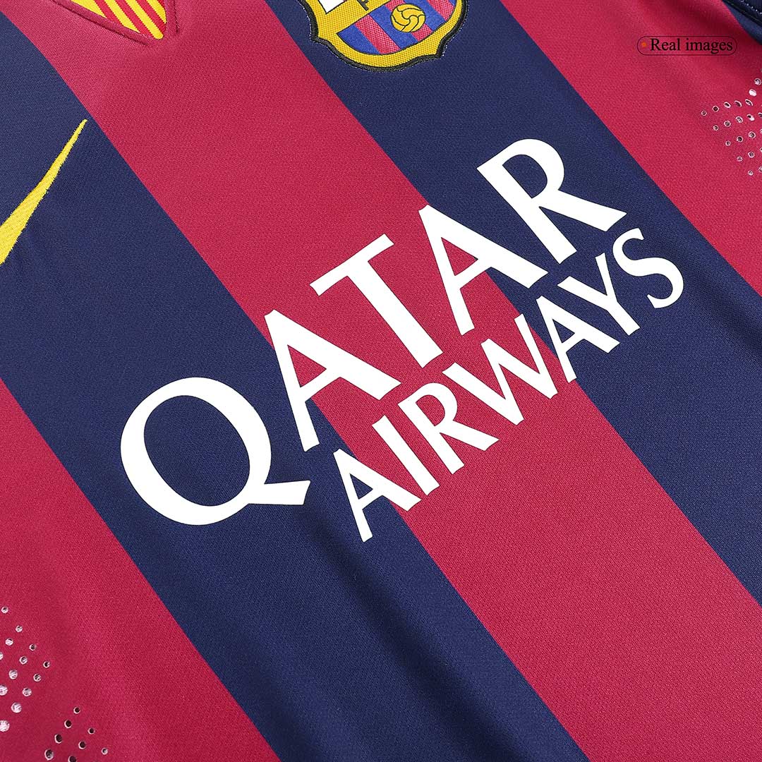 Retro NEYMAR JR #11 Barcelona Mens Home Soccer Jersey 2014/15 Red&Blue