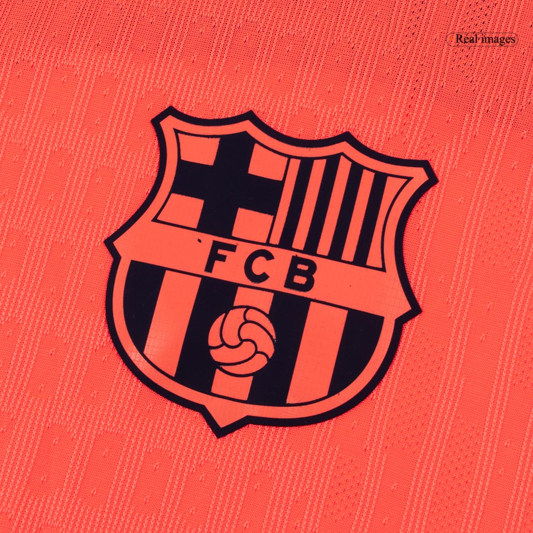 LEWANDOWSKI #9 Barcelona Mens Third Away Soccer Jersey UCL 2025/26 Orange - Player Version