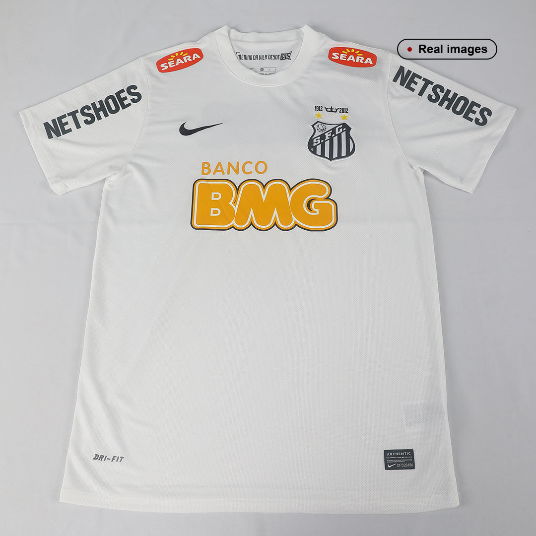 Retro NEYMAR JR #11 Santos FC Mens Home Soccer Jersey 2012 White