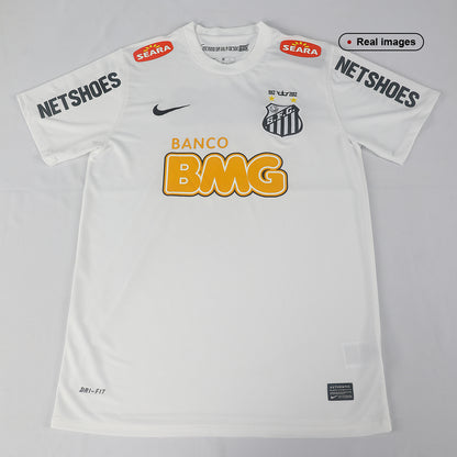 Retro NEYMAR JR #11 Santos FC Mens Home Soccer Jersey 2012 White