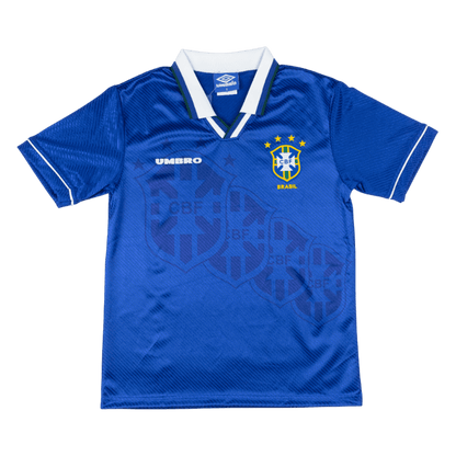 Retro Brazil Mens Away Soccer Jersey 94/96 Blue