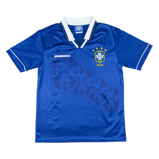 Retro Brazil Mens Away Soccer Jersey 94/96 Blue