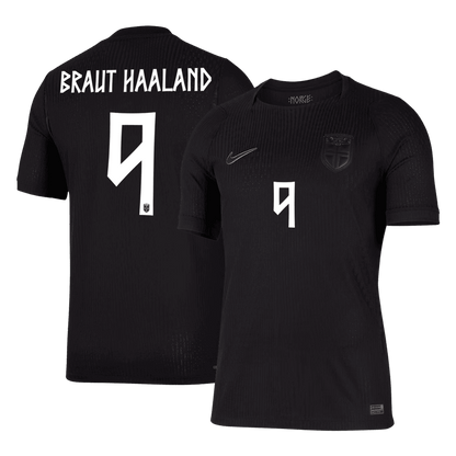 BRAUT HAALAND #9 Norway Mens Away Soccer Jersey World Cup 2026 Black - Player Version