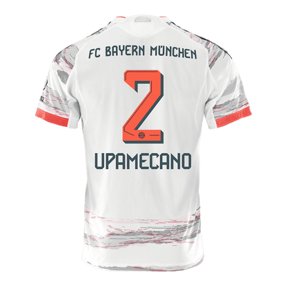 UPAMECANO #2 Bayern Munich Mens Away Soccer Jersey 2025/26 White - Player Version