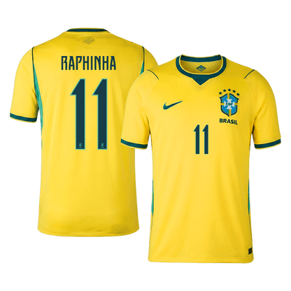 RAPHINHA #11 Brazil Mens Home Soccer Jersey World Cup 2026 Yellow