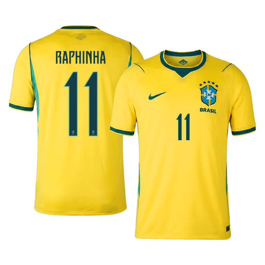 RAPHINHA #11 Brazil Mens Home Soccer Jersey World Cup 2026 Yellow [PREMIUM]