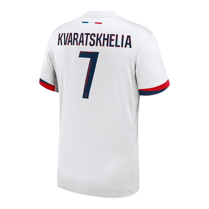 KVARATSKHELIA #7 PSG Mens Away Soccer Jersey 2025/26 White