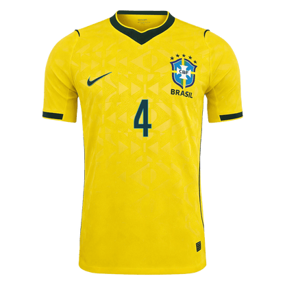 MARQUINHOS #4 Brazil Mens Home Soccer Jersey World Cup 2026 Yellow - Player Version