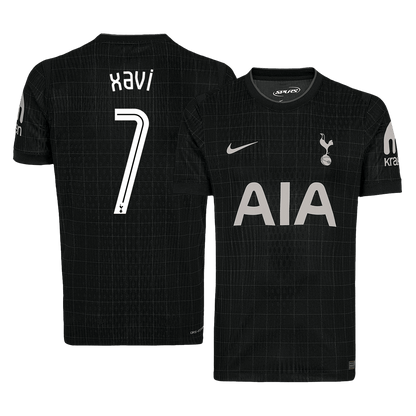 XAVI #7 Tottenham Hotspur Mens Away Soccer Jersey UCL 2025/26 Black