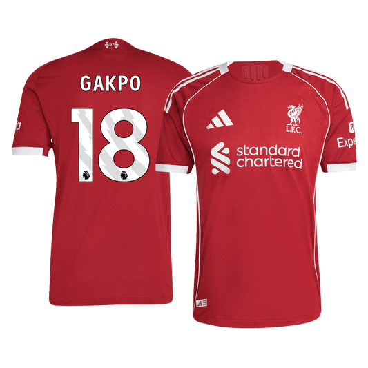 GAKPO #18 Liverpool Mens Home Soccer Jersey 2025/26 Red - Player Version