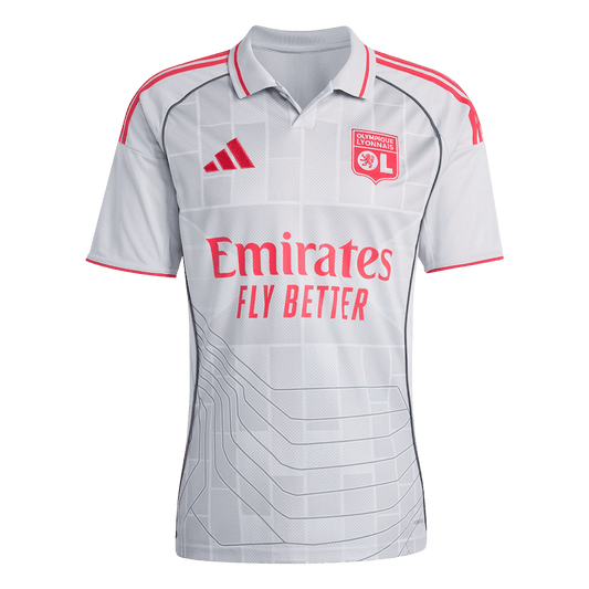 Olympique Lyonnais Mens Third Away Soccer Jersey 2025/26 White