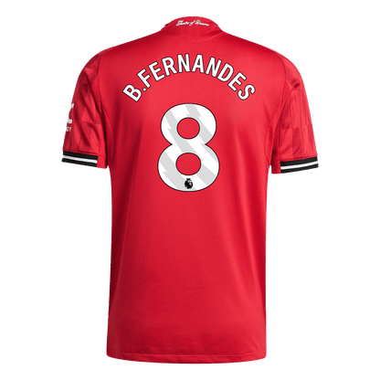 B.FERNANDES #8 Manchester United Mens Home Soccer Jersey 2025/26 Red - Player Version