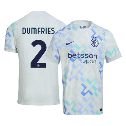 DUMFRIES #2 Inter Milan Mens Away Soccer Jersey 2025/26 Blue - Player Version