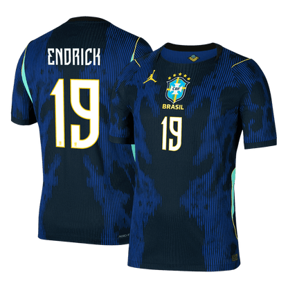 ENDRICK #19 Brazil Mens Away Soccer Jersey World Cup 2026 Navy - Player Version
