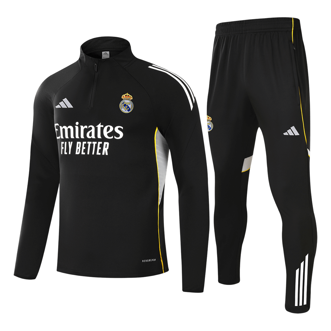 Real Madrid Mens Training Tracksuit Kit 2025/26 Black