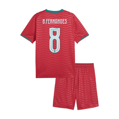 B. FERNANDES #8 Portugal Kids Home Soccer Kit World Cup 2026 Red [PREMIUM]