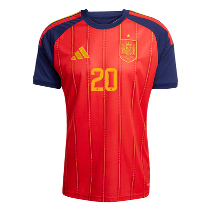 PEDRI #20 Spain Mens Home Soccer Jersey World Cup 2026 Red [PREMIUM]