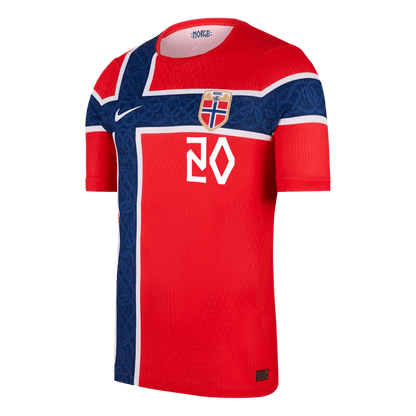 NUSA #20 Norway Mens Home Soccer Jersey World Cup 2026 Red - Player Version