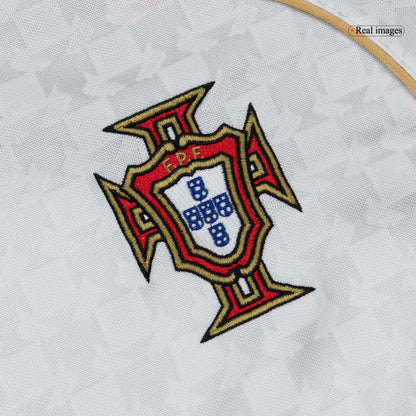 Retro Portugal Mens Away Soccer Jersey 2004 White