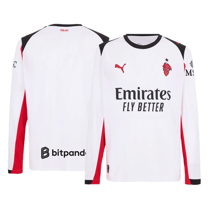 AC Milan Mens Away Long Sleeve Soccer Jersey 2025/26 White