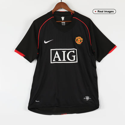 Retro Manchester United Mens Away Soccer Jersey 2007/08 Black