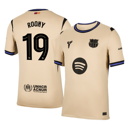 ROONY #19 Barcelona Mens Away Soccer Jersey UCL 2025/26 Yellow
