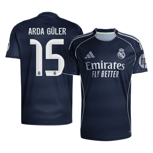 ARDA GÜLER #15 Real Madrid Mens Away Soccer Jersey 2025/26 Navy [PREMIUM]