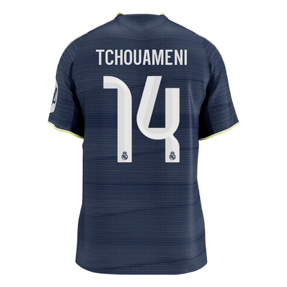 TCHOUAMENI #14 Real Madrid Mens Away Soccer Jersey 2025/26 Navy - Player Version [PREMIUM]