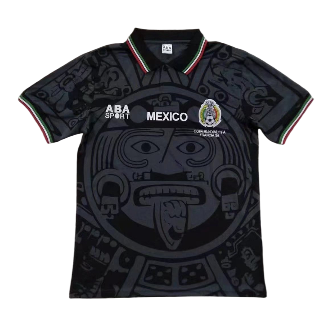 Retro Mexico Mens Soccer Jersey 1998 Black