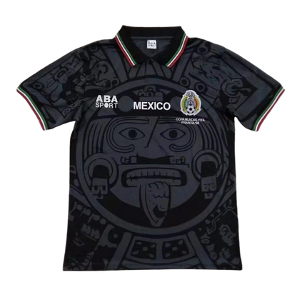 Retro Mexico Mens Soccer Jersey 1998 Black