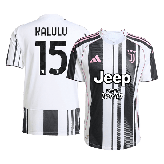 KALULU #15 Juventus Mens Home Soccer Jersey 2025/26 Black&White - Player Version
