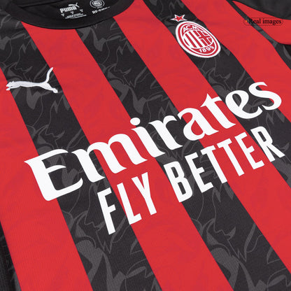 PULISIC #11 AC Milan Mens Home Soccer Jersey 2025/26 Red&Black [PREMIUM]