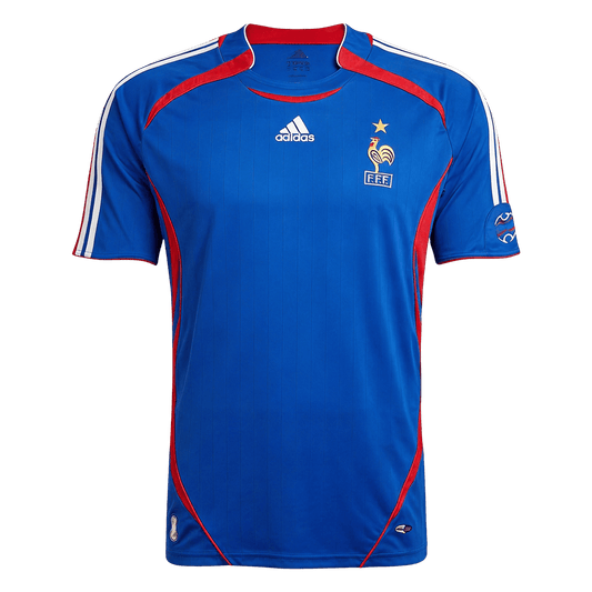 Retro France Mens Home Soccer Jersey World Cup 2006 Blue