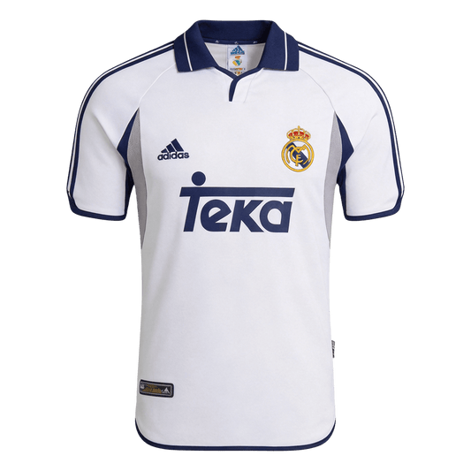 Retro Real Madrid Mens Home Soccer Jersey 2000/01 White