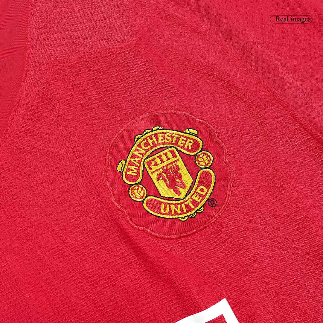Retro RONALDO #7 Manchester United Mens Home Long Sleeve Soccer Jersey 2007/08 Red