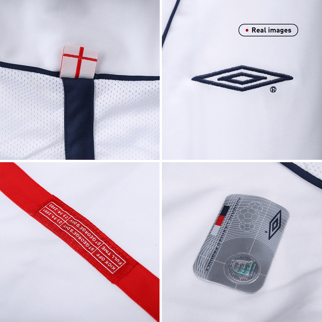 Retro SCHOLES #8 England Mens Home Soccer Jersey 2002 White