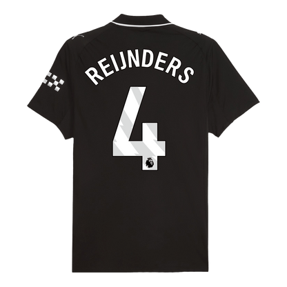 REIJNDERS #4 Manchester City Mens Away Soccer Jersey 2025/26 Black - Player Version