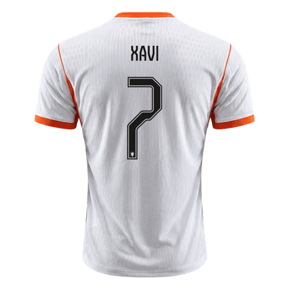 XAVI #7 Netherlands Mens Away Soccer Jersey World Cup 2026 White - Player Version