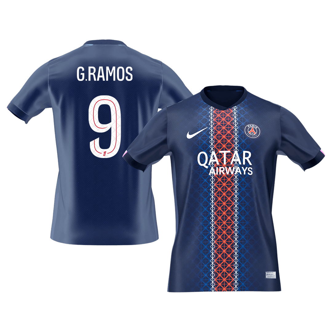 G.RAMOS #9 PSG Mens Home Soccer Jersey 2025/26 Navy [PREMIUM]