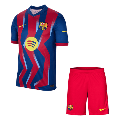 Barcelona Mens Fourth Away Soccer Kit 2025/26 Red&Blue