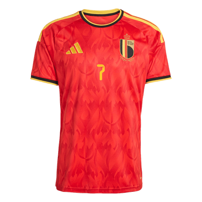 DE BRUYNE #7 Belgium Mens Home Soccer Jersey World Cup 2026 Red