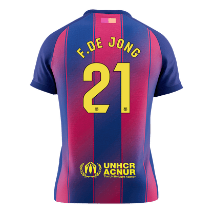 F.DE JONG #21 Barcelona Mens Home Soccer Jersey 2025/26 Red&Blue [PREMIUM]