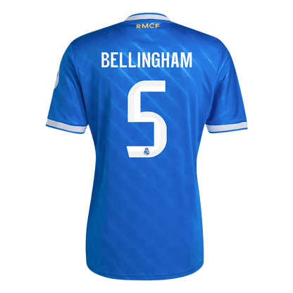BELLINGHAM #5 Real Madrid Mens Third Away Soccer Jersey 2025/26 Blue