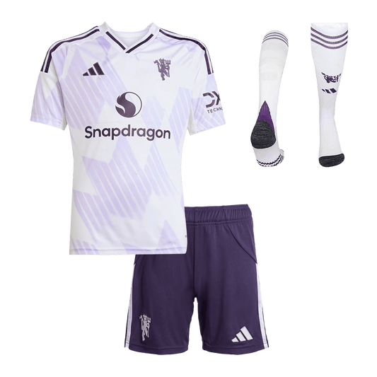 Manchester United Kids Away Soccer Full Set 2025/26 White