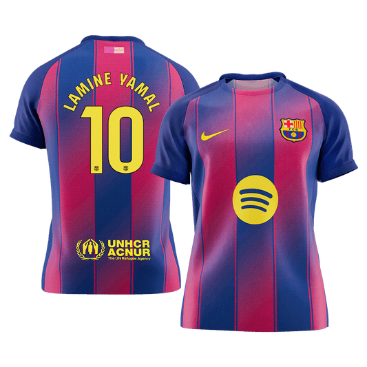 LAMINE YAMAL #10 Barcelona Mens Home Soccer Jersey 2025/26 Red&Blue [PREMIUM]